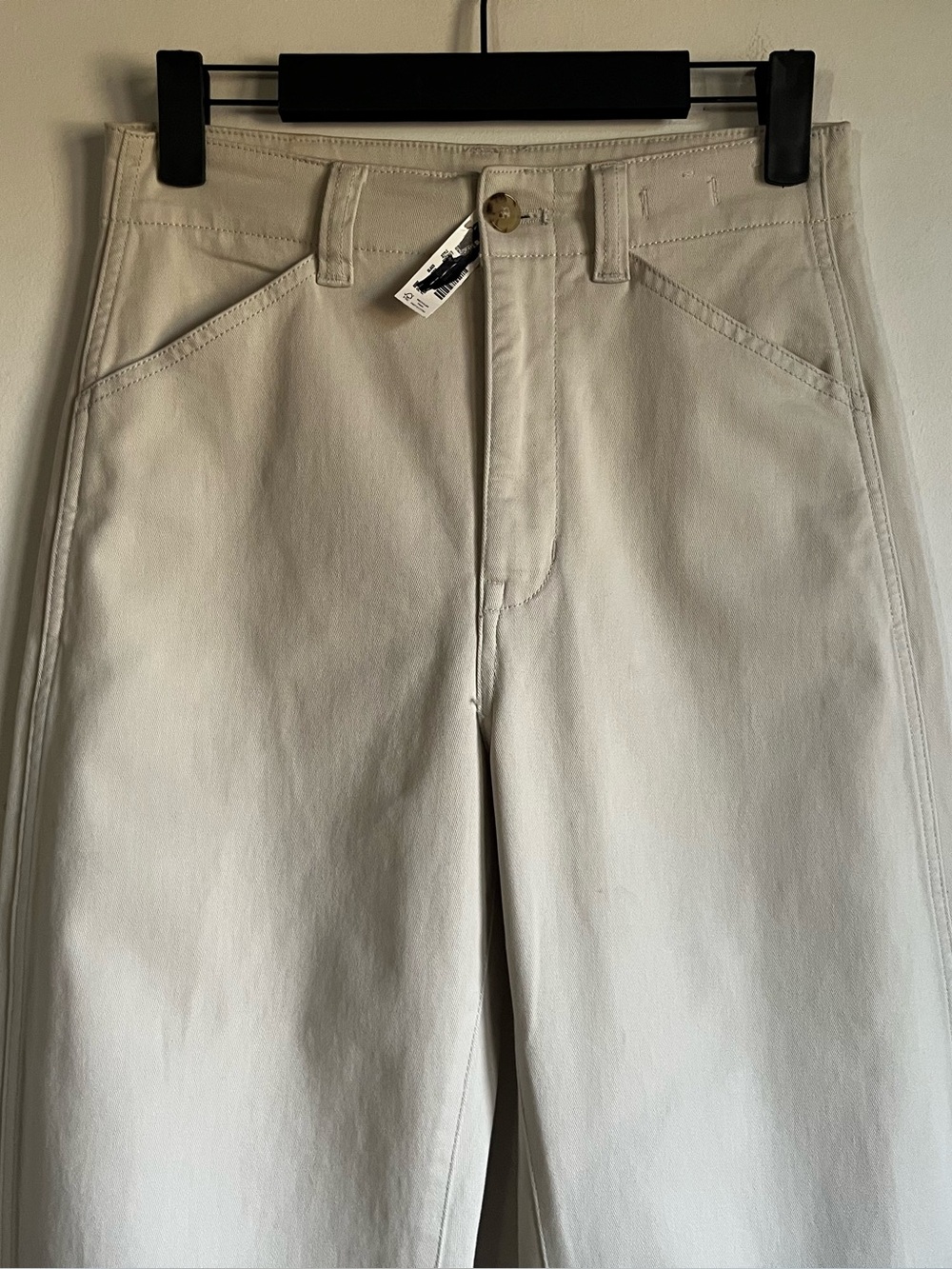 NWT Madewell Balloon Pant in Form Grey Khaki Cream Size 24 Barrel Leg $138 NW467 - Picture 3 of 15